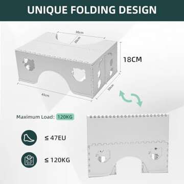 Foldable Toilet Stool, 7inches Healthy Bathroom Squatting Posture Poop Stool with Anti-Slip Feet, A Good Helper to Effective Relief of Constipation, Easy to Storage Toilet Squat Stool.