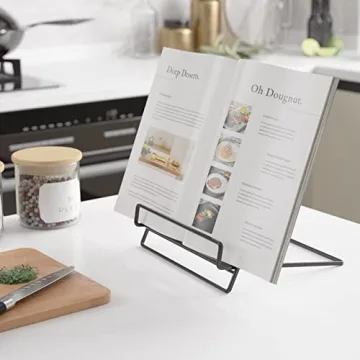 Sturdy Black Cookbook Stand Holder for Hands-Free Reading