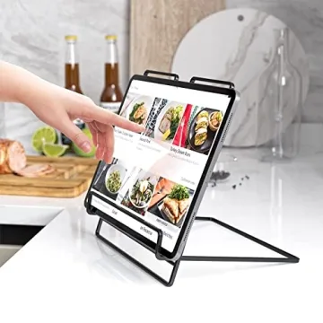 Sturdy Black Cookbook Stand Holder for Hands-Free Reading