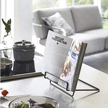 Sturdy Black Cookbook Stand Holder for Hands-Free Reading