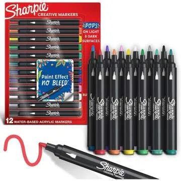 Vibrant SHARPIE Acrylic Markers - 12 Assorted Colors