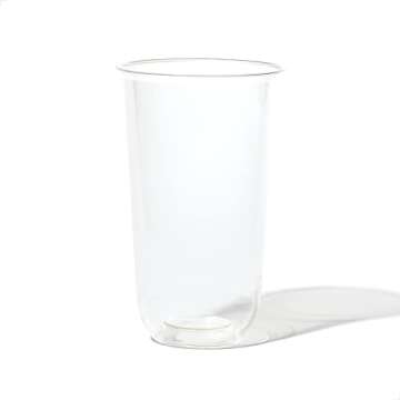 TOSSWARE NATURAL Arc - Plant Based Cups 24 oz - Plastic Alternative Cups for Parties, Bachelorettes, Weddings - Recyclable Clear Cold Cups - Set of 50