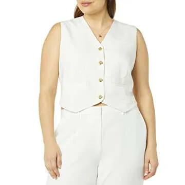 The Drop Women's Slim Vest in Ivory - Stylish & Functional