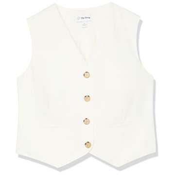 The Drop Women's Slim Vest in Ivory - Stylish & Functional