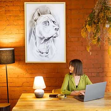 euwazram Modern Gold 24x36 Frame - Single Frame, 24 x 36 Poster Frame for Artwork, Puzzles, Photos a...