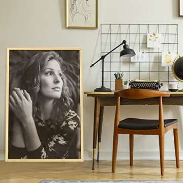 euwazram Modern Gold 24x36 Frame - Single Frame, 24 x 36 Poster Frame for Artwork, Puzzles, Photos and Movie Posters Picture Frames, Perfect Christmas Frame