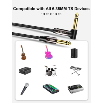 VIOY 15ft Guitar Cable - High Fidelity Instrument Cable