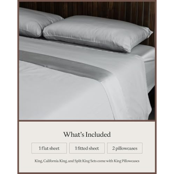Cozy Earth Luxury Bed Sheet Set - 100% Viscose from Bamboo Fabric, Ultra-Soft & Breathable, Fits Regular & Deep Pocket Mattresses up to 20" - 4 Pieces King Sheet Set Gray
