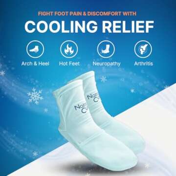 NatraCure Cold Therapy Socks - Reusable Foot Ice Pack - Cooling Socks for Hot Feet, Cold Feet Sessio...