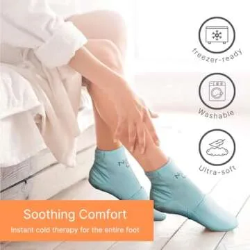 NatraCure Cold Therapy Socks - Reusable Foot Ice Pack - Cooling Socks for Hot Feet, Cold Feet Session for Chemo Socks, Neuropathy Pain Socks, CRPS Relief, Ice Pack for Feet - Size: Small/Medium