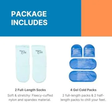 NatraCure Cold Therapy Socks - Reusable Foot Ice Pack - Cooling Socks for Hot Feet, Cold Feet Session for Chemo Socks, Neuropathy Pain Socks, CRPS Relief, Ice Pack for Feet - Size: Small/Medium
