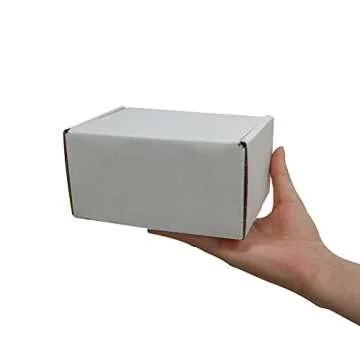 RLAVBL 6x4x3 Inches Shipping Boxes Set of 25, White Small Corrugated Cardboard Box, Mailer Boxes for Packing Small Business