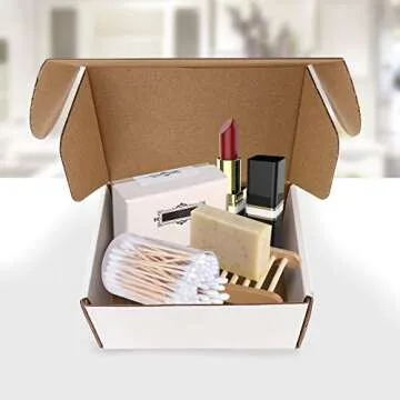 RLAVBL 6x4x3 Inches Shipping Boxes Set of 25, White Small Corrugated Cardboard Box, Mailer Boxes for Packing Small Business