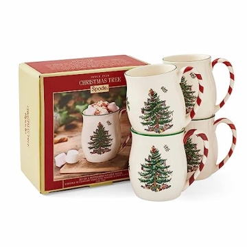 Spode Christmas Tree Mugs Set of 4 - Festive Holiday Design