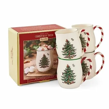 Spode Christmas Tree Mugs Set of 4 - Festive Holiday Design