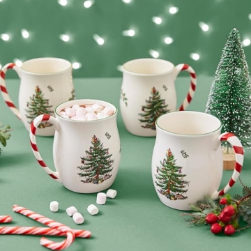 Spode Christmas Tree Mugs Set of 4 - Festive Holiday Design