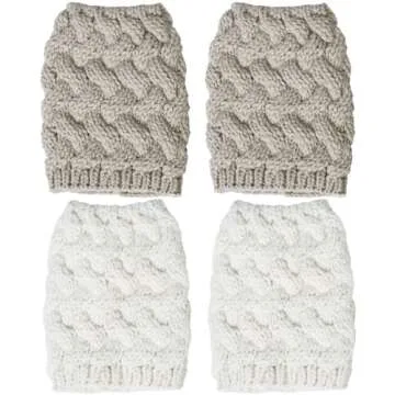 Loritta Womens Boot Socks Winter Warm Crochet Knitted Boot Cuffs Topper Socks Short Leg Warmers Gift...