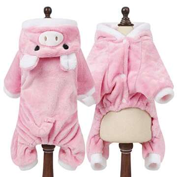 Cute DELIFUR Pig Dog Hoodie for Halloween Costumes
