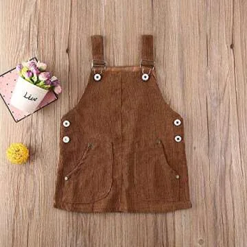 Mubineo Toddler Baby Girl Corduroy Overall Dress