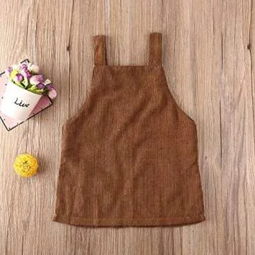 Mubineo Toddler Baby Girl Corduroy Overall Dress