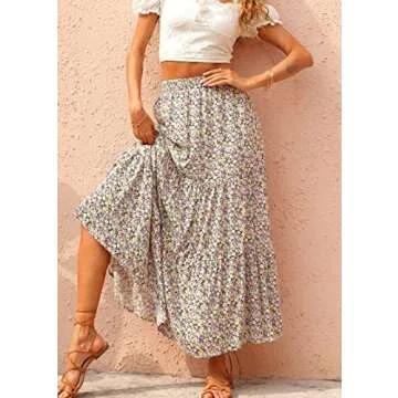 KIRUNDO Women's Floral Maxi Skirt - Stylish & Comfortable Dress