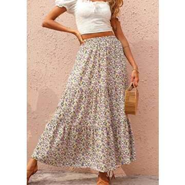 KIRUNDO Women's Floral Maxi Skirt - Stylish & Comfortable Dress