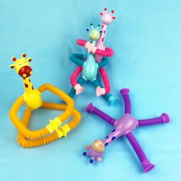 Anditoy Giraffe Suction Cup Pop Tubes for Kids