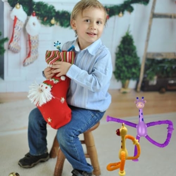 Anditoy Giraffe Suction Cup Pop Tubes for Kids