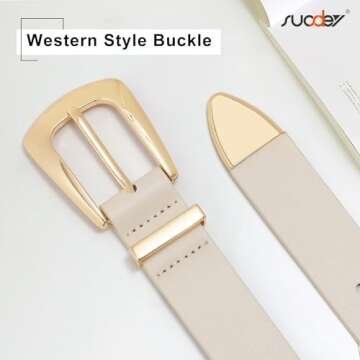 SUOSDEY Women's Vintage Western Leather Belt for Fashion