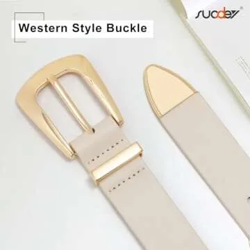 SUOSDEY Women's Vintage Western Leather Belt for Fashion