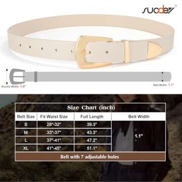 SUOSDEY Women's Vintage Western Leather Belt for Fashion