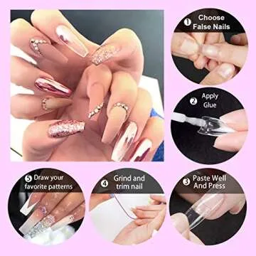 1000PCS Acrylic Nail Tips for Salon & DIY Nail Art