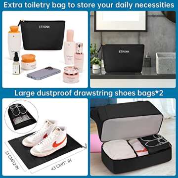 Weekender Bag for Women, Travel with Shoe Compartment & USB Charging Port, Gym Bag Wet Compartment, Overnight Duffel Hospital for Sports Shopping School (Black).