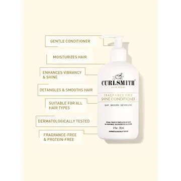 Curlsmith - Shine Conditioner, Gentle and Moisturising, Sensitive, Fragrance Free for All Curl and Hair Types, Vegan (12 fl oz)