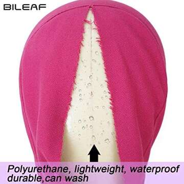 Bileaf 22 Inch Canvas Block Head Mannequin Wig Head With Stand Pink Styling Mannequin Block Head Set...