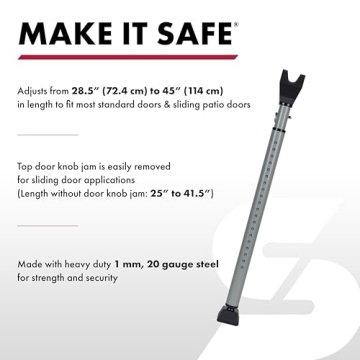 SABRE Adjustable Door Security Bar - Ultimate Protection