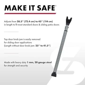 SABRE Adjustable Door Security Bar - Ultimate Protection