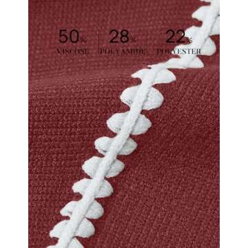 ZESICA Women's Fall Long Sleeve Oversized Sweaters Casual Crew Neck Loose Fit Ribbed Knit Color Block Soft Pullover Tops,DarkRed,X-Large