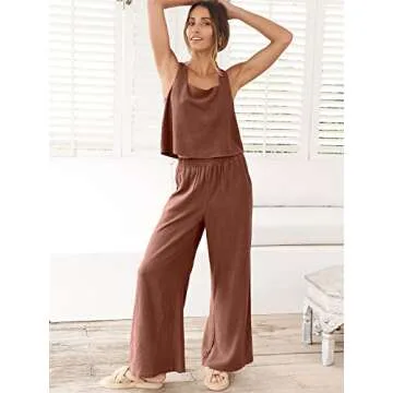 Stylish ANRABESS Women's 2 Piece Linen Summer Outfit