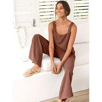 Stylish ANRABESS Women's 2 Piece Linen Summer Outfit