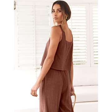 Stylish ANRABESS Women's 2 Piece Linen Summer Outfit