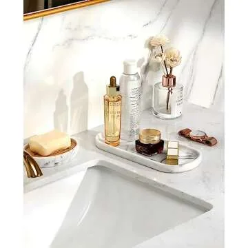 Stylish Emibele Oval Vanity Tray for Kitchen and Bath