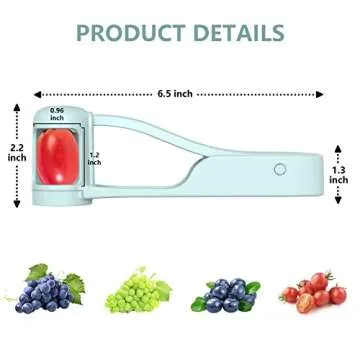 Luvan Grape Cutter for Toddlers, Grape Slicer for Baby, Grape Tomato Cherry Strawberry Cutter Tools Into 4 Pieces for Vegetable Fruit Salad, Stainless Steel Quarter Grape Slicer Kitchen Gadget