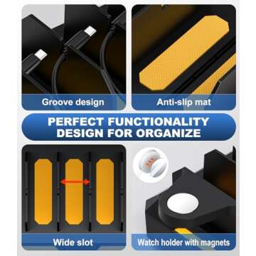 Charging Station for Multiple Devices, Honcila 6 in 1 Multi Charger Station Charging Dock for Cellphone Tablet iPhone iPad and More - 50W Charging Station Organizer with 6 Mixed Charging Cables