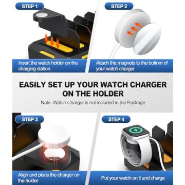 Charging Station for Multiple Devices, Honcila 6 in 1 Multi Charger Station Charging Dock for Cellphone Tablet iPhone iPad and More - 50W Charging Station Organizer with 6 Mixed Charging Cables