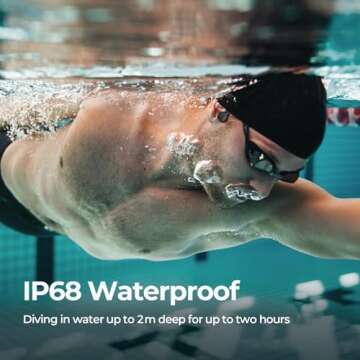 Bone Conduction Headphones, Waterproof Swimming Headphones, Open Ear Bluetooth 5.3 Headphones, Built...
