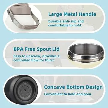 BJPKPK 1 Gallon Water Bottle Insulated, Dishwasher Safe 128oz Large Water Jug with Metal Handle & BPA Free Spout Lid, Stainless Steel Metal Thermos for Gym, Sports & Hiking, Black