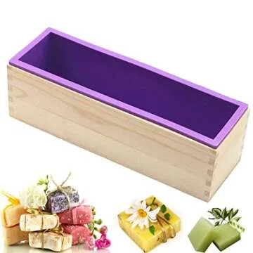 DD-life Flexible Rectangular Soap Silicone Loaf Mold Wood Box for 42oz Soap Making Supplies ¡­