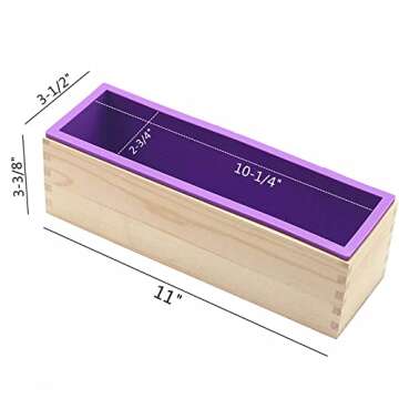 DD-life Flexible Rectangular Soap Silicone Loaf Mold Wood Box for 42oz Soap Making Supplies ¡­