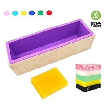 DD-life Flexible Rectangular Soap Silicone Loaf Mold Wood Box for 42oz Soap Making Supplies ¡­